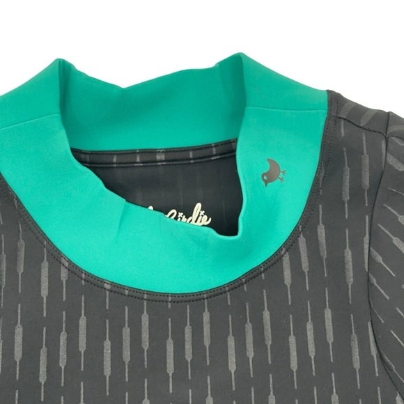 Bad Birdie Women’s Size XL The Links Mock Neck Crop Cattail Black Beauty Top NWT - Picture 4 of 10